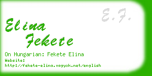 elina fekete business card